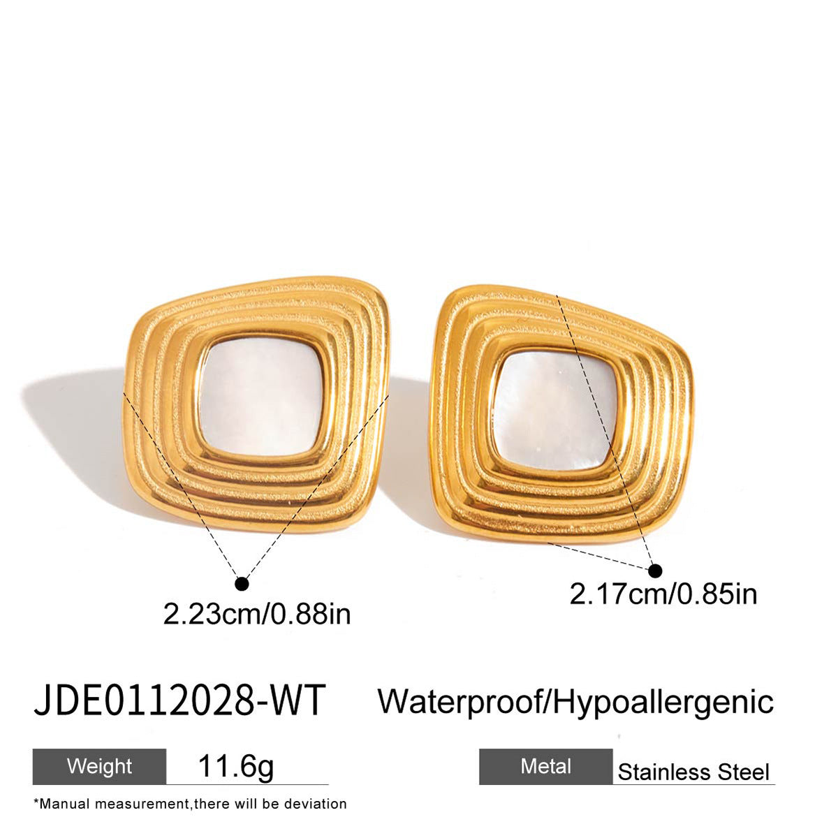 Stainless Steel Resin Light Luxury Titanium Steel Earrings