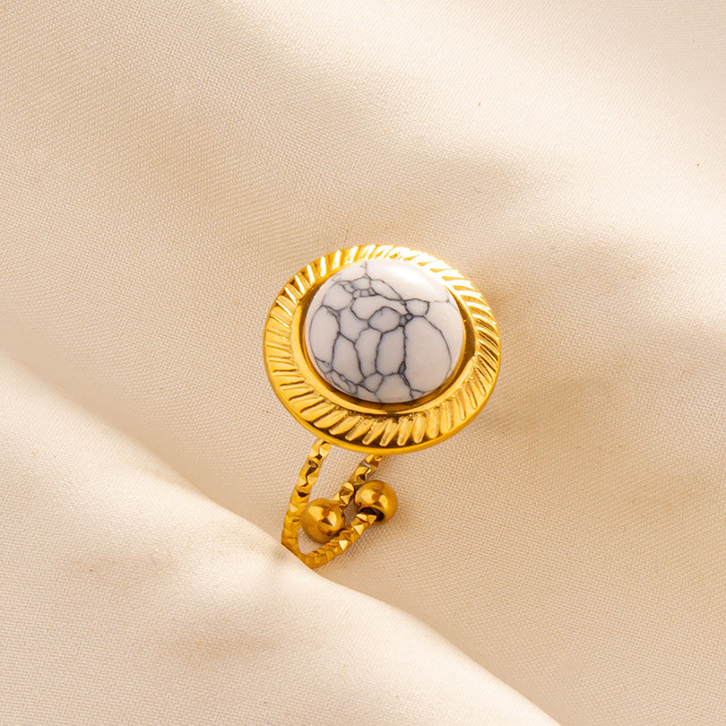 Stainless Steel Ring Titanium Steel Geometric Western Style