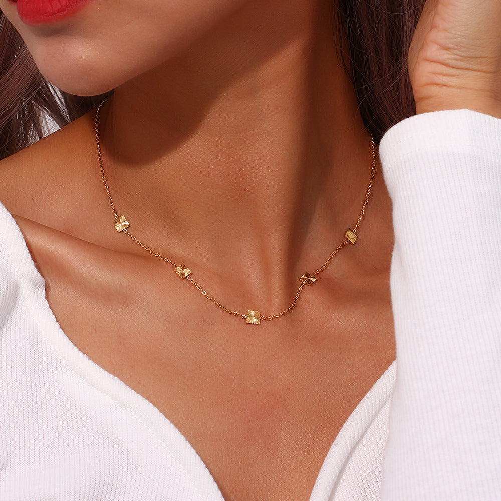 Ins Fashion Simple And Light Luxury Clavicle Chain Jewelry Stainless Steel Plated 18K
