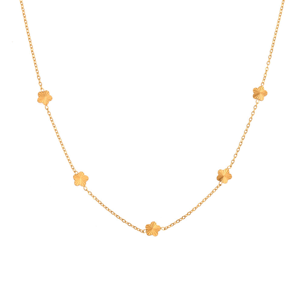Ins Fashion Simple And Light Luxury Clavicle Chain Jewelry Stainless Steel Plated 18K