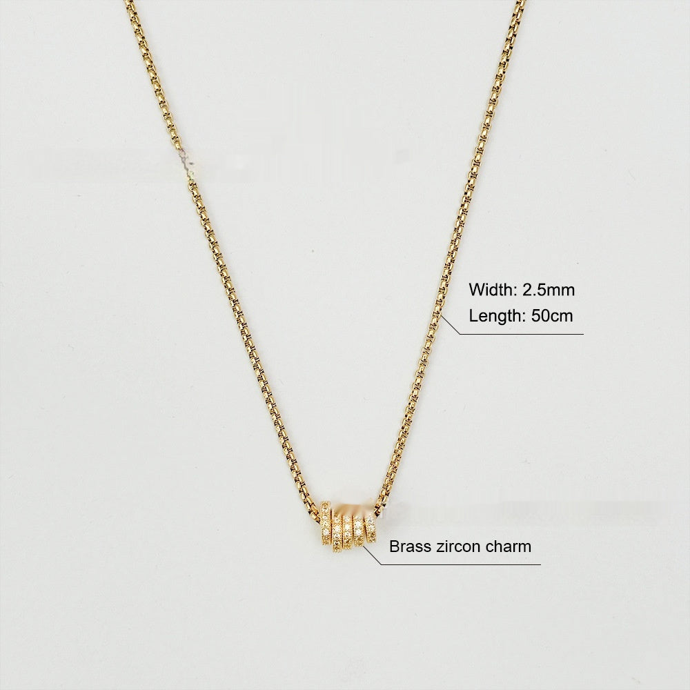 18K Gold High Polished Stainless Steel Necklace
