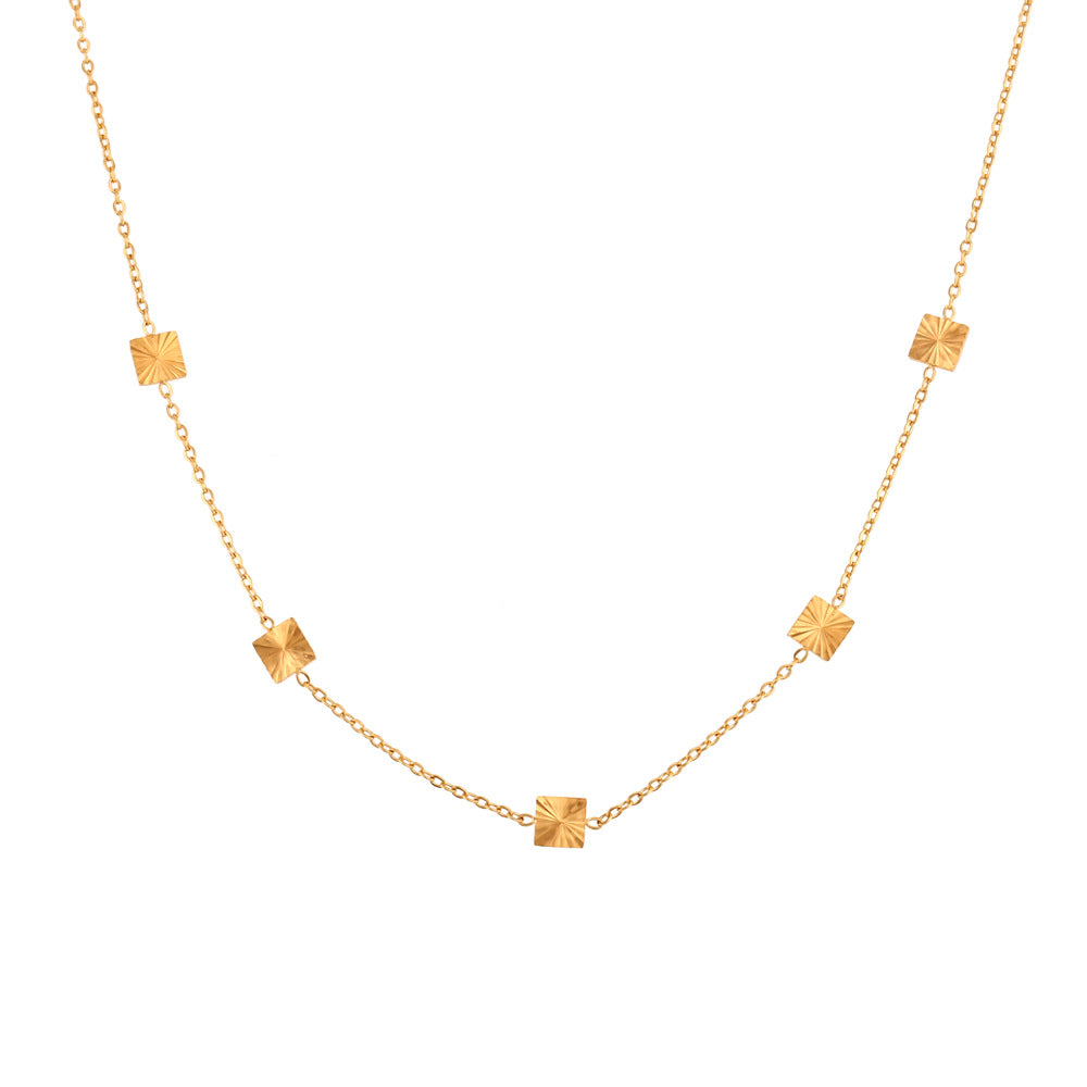 Ins Fashion Simple And Light Luxury Clavicle Chain Jewelry Stainless Steel Plated 18K