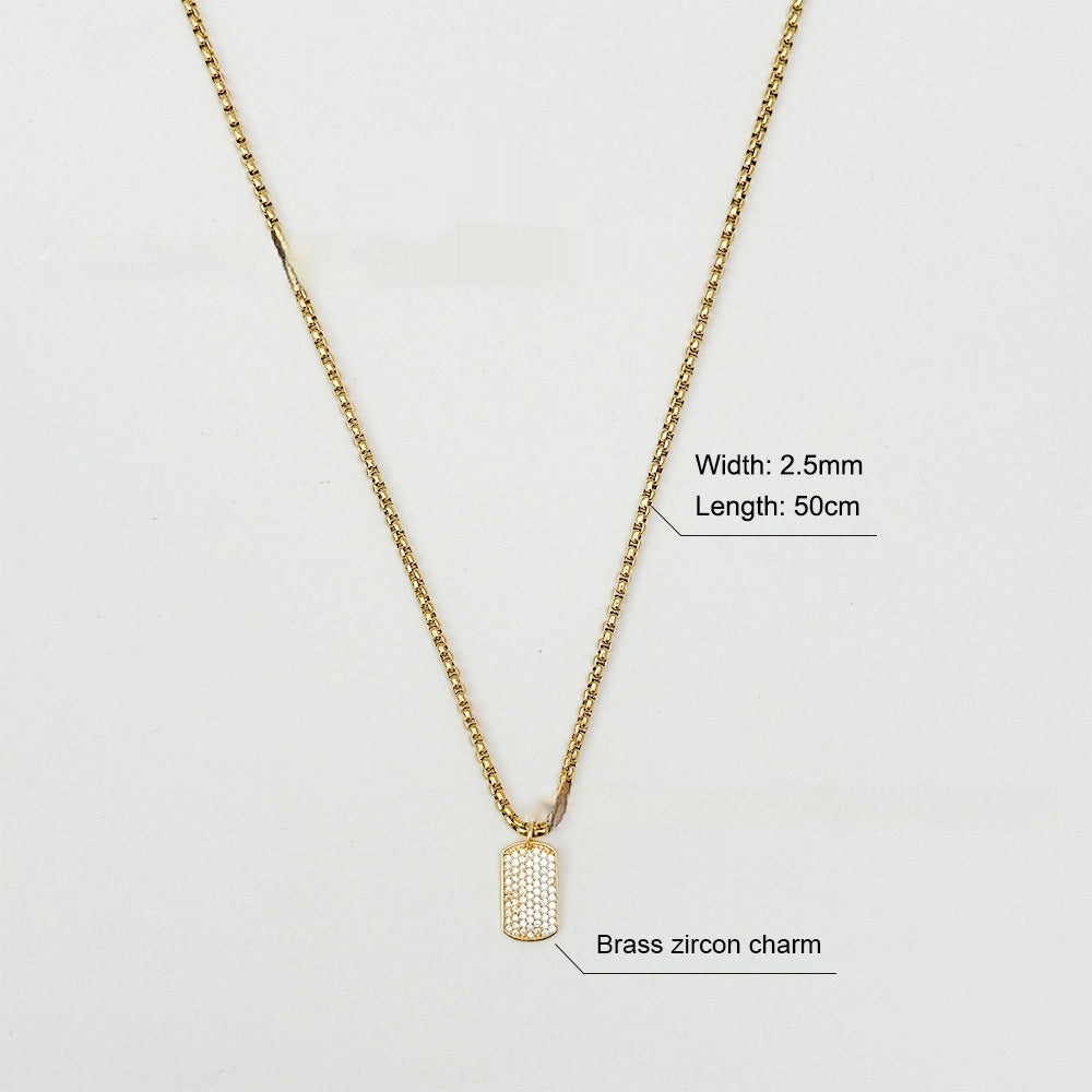 18K Gold High Polished Stainless Steel Necklace