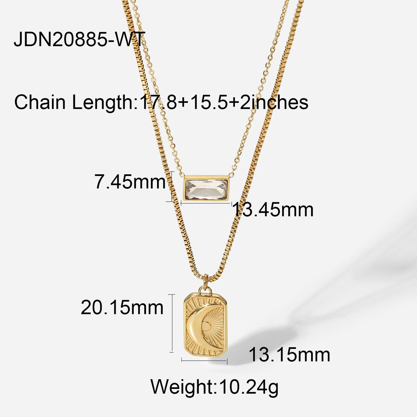 French New Vintage 14K Gold Stainless Steel Necklace