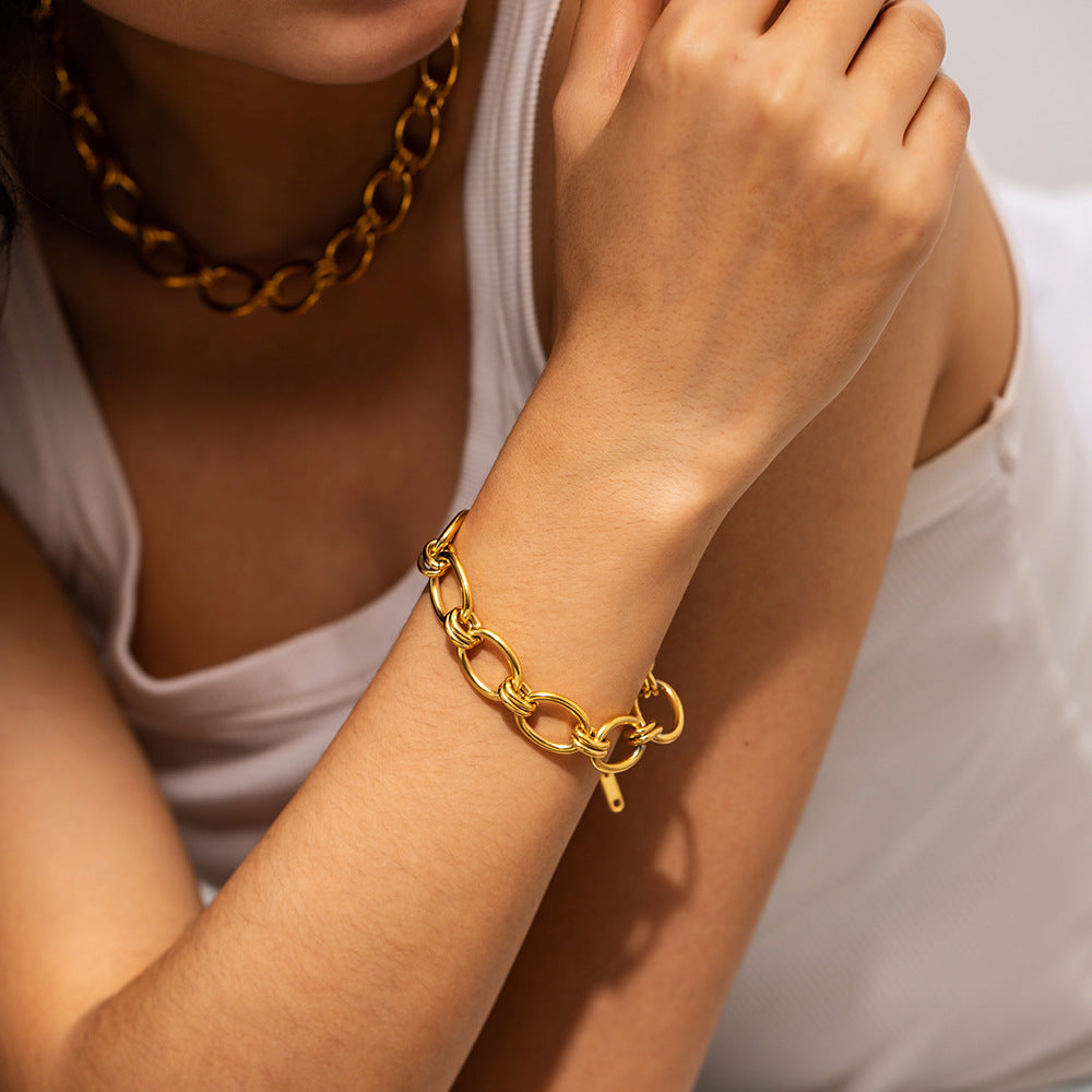 Chunky Thick Chain Bracelet – Waterproof Stainless Steel