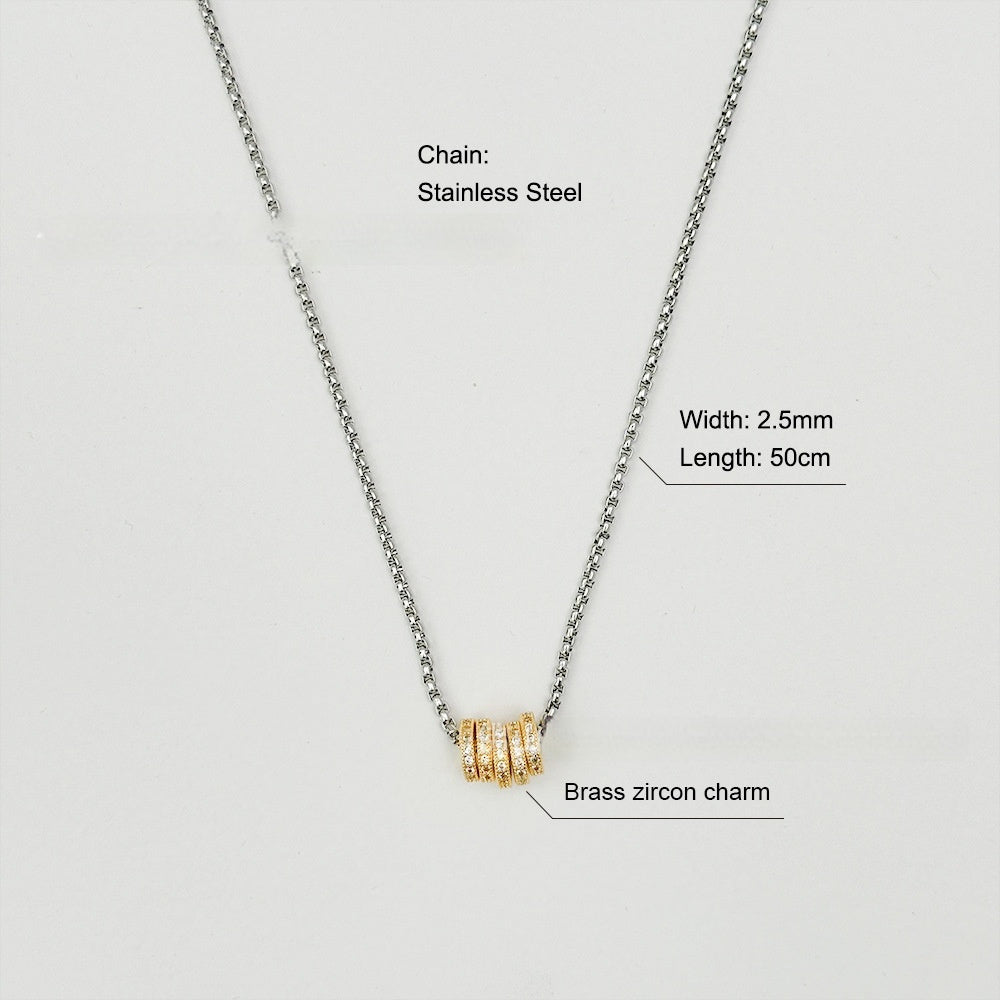 18K Gold High Polished Stainless Steel Necklace