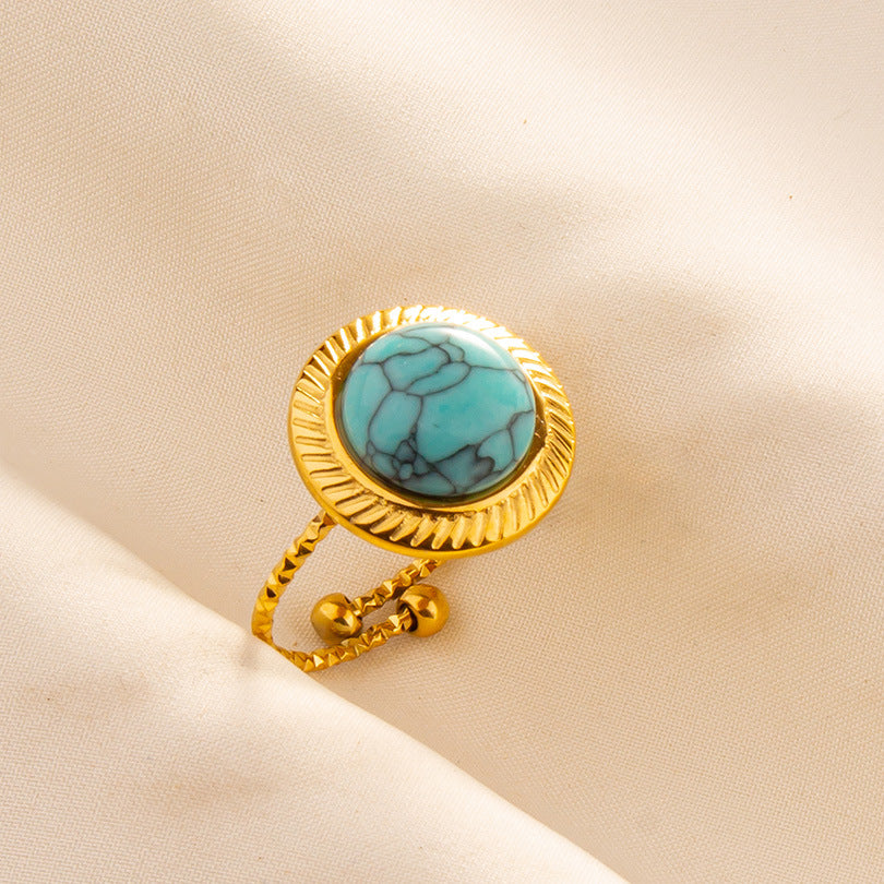 Stainless Steel Ring Titanium Steel Geometric Western Style