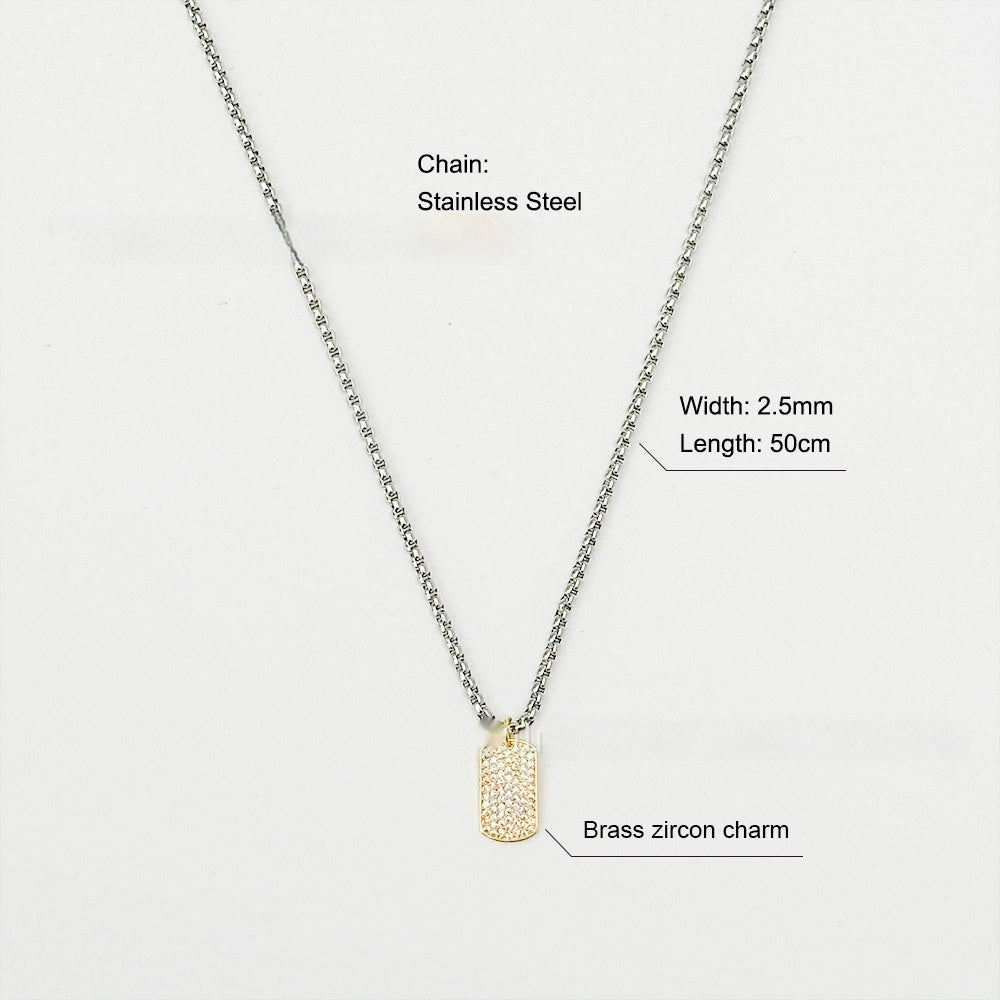 18K Gold High Polished Stainless Steel Necklace