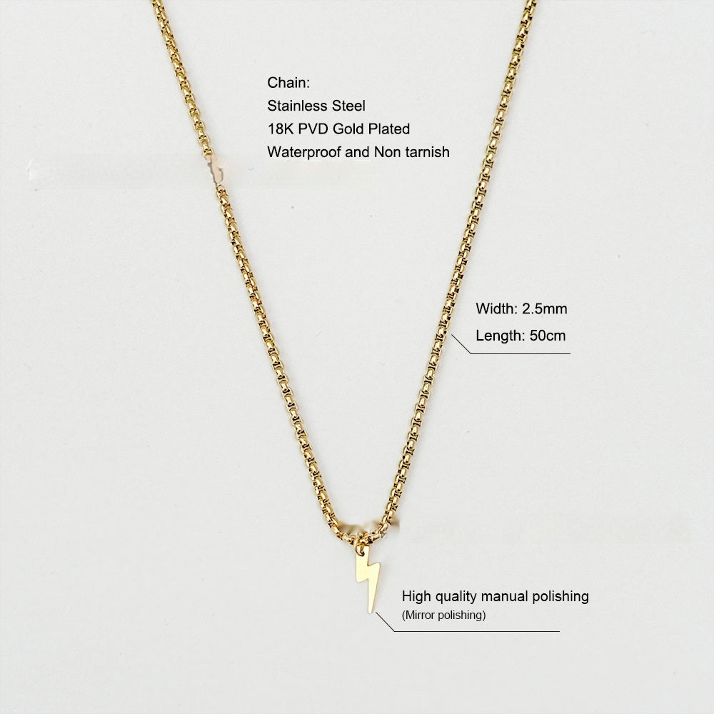 18K Gold High Polished Stainless Steel Necklace