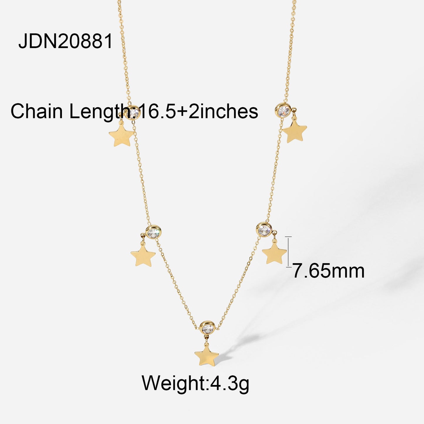 French New Vintage 14K Gold Stainless Steel Necklace