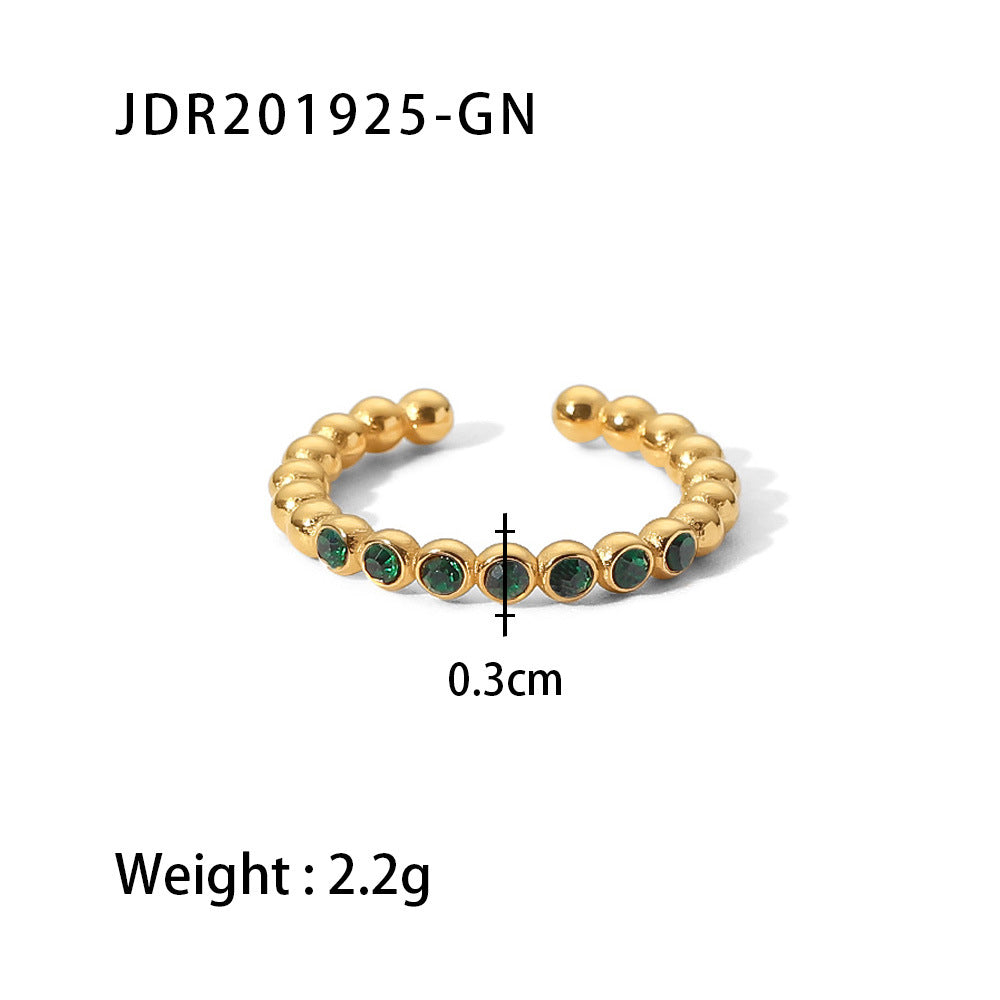 Titanium Steel Ring 18K Gold Stainless Steel Inlaid