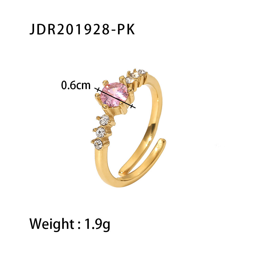 Titanium Steel Ring 18K Gold Stainless Steel Inlaid