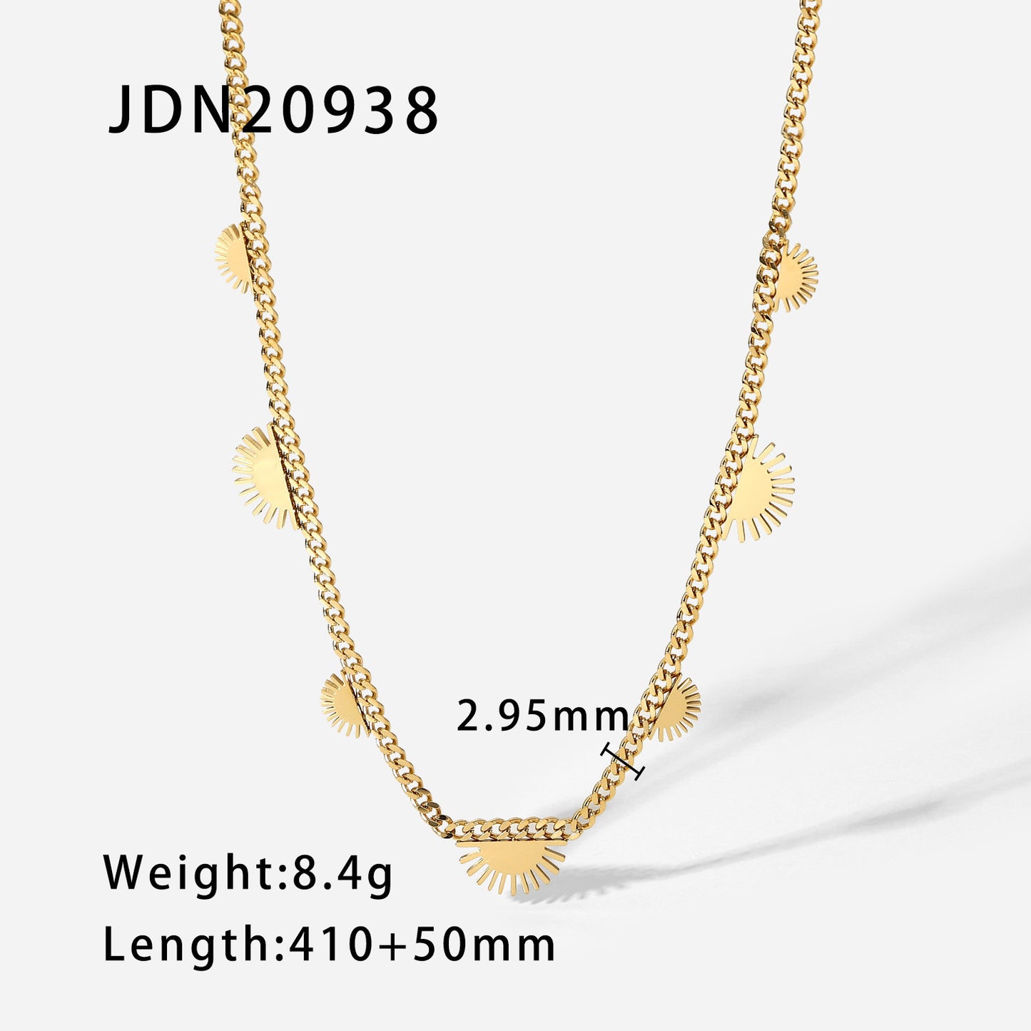 French New Vintage 14K Gold Stainless Steel Necklace