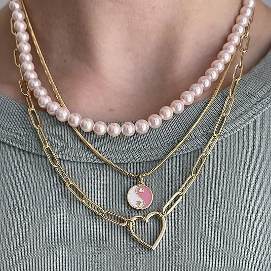 Heart Paperclip Twist Chain Necklace