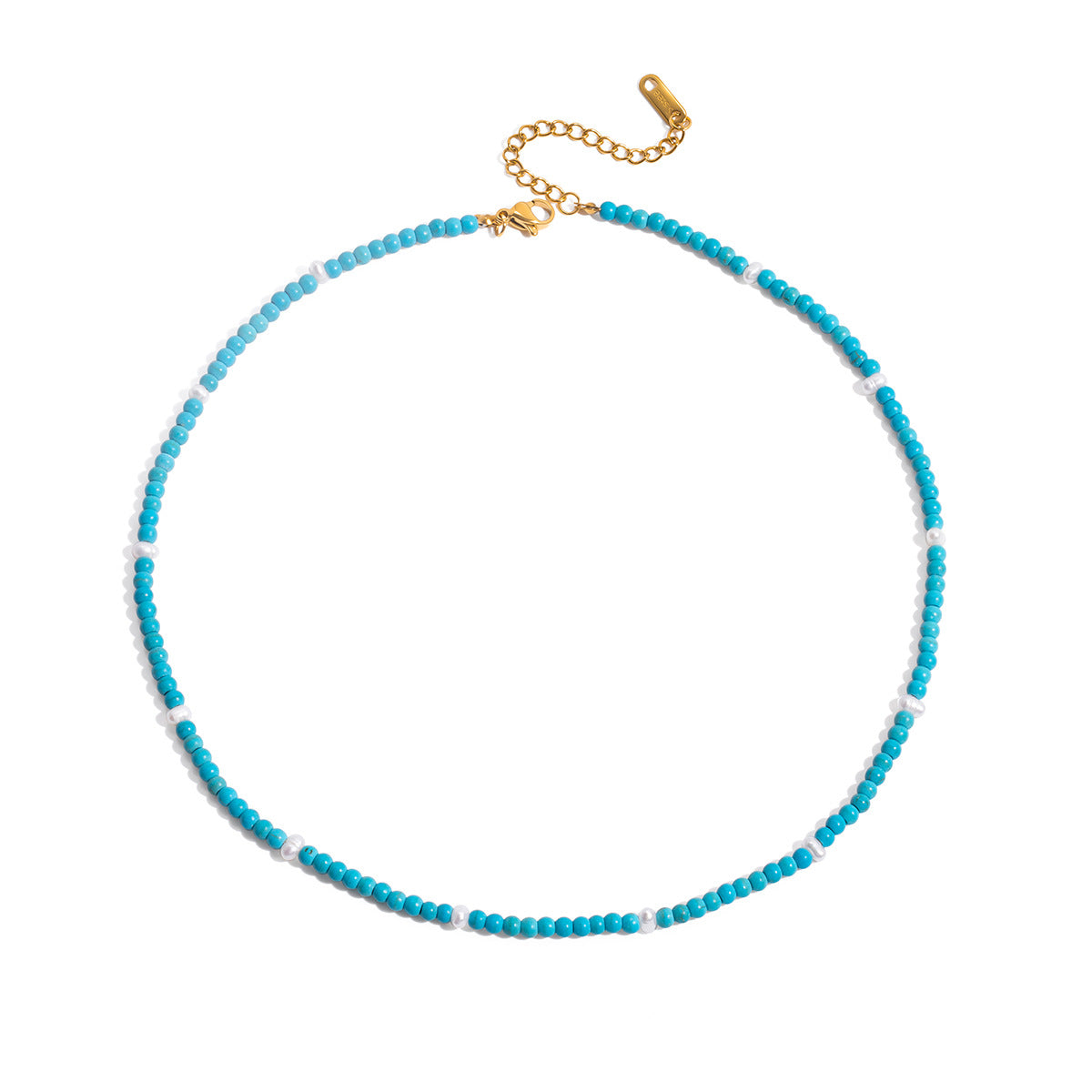 Blue Natural Stone Titanium Steel Necklace Accessory Made Of Stainless Steel