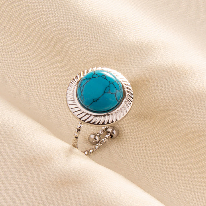 Stainless Steel Ring Titanium Steel Geometric Western Style