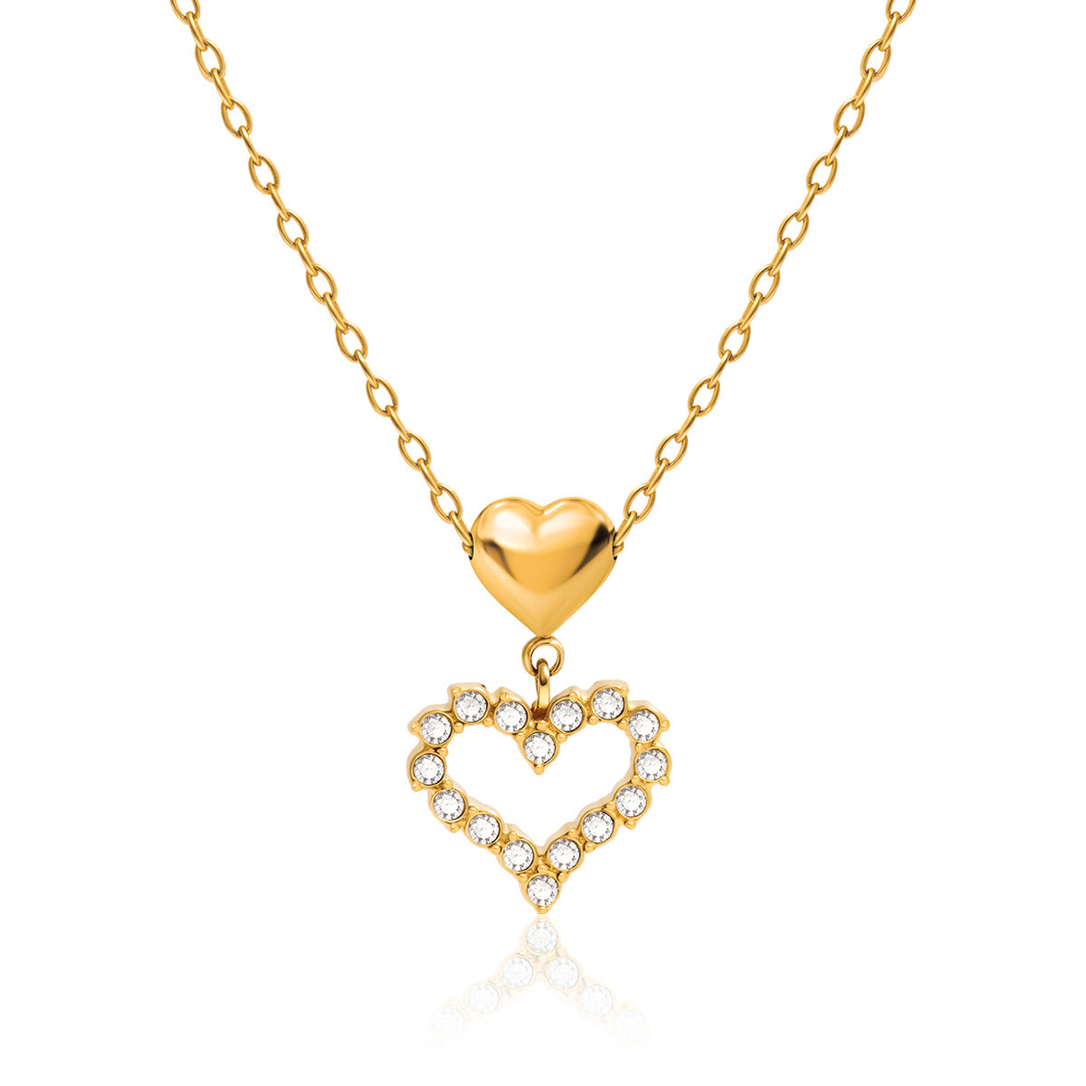 Bow Pendant Necklace Stainless Steel Personality Simple