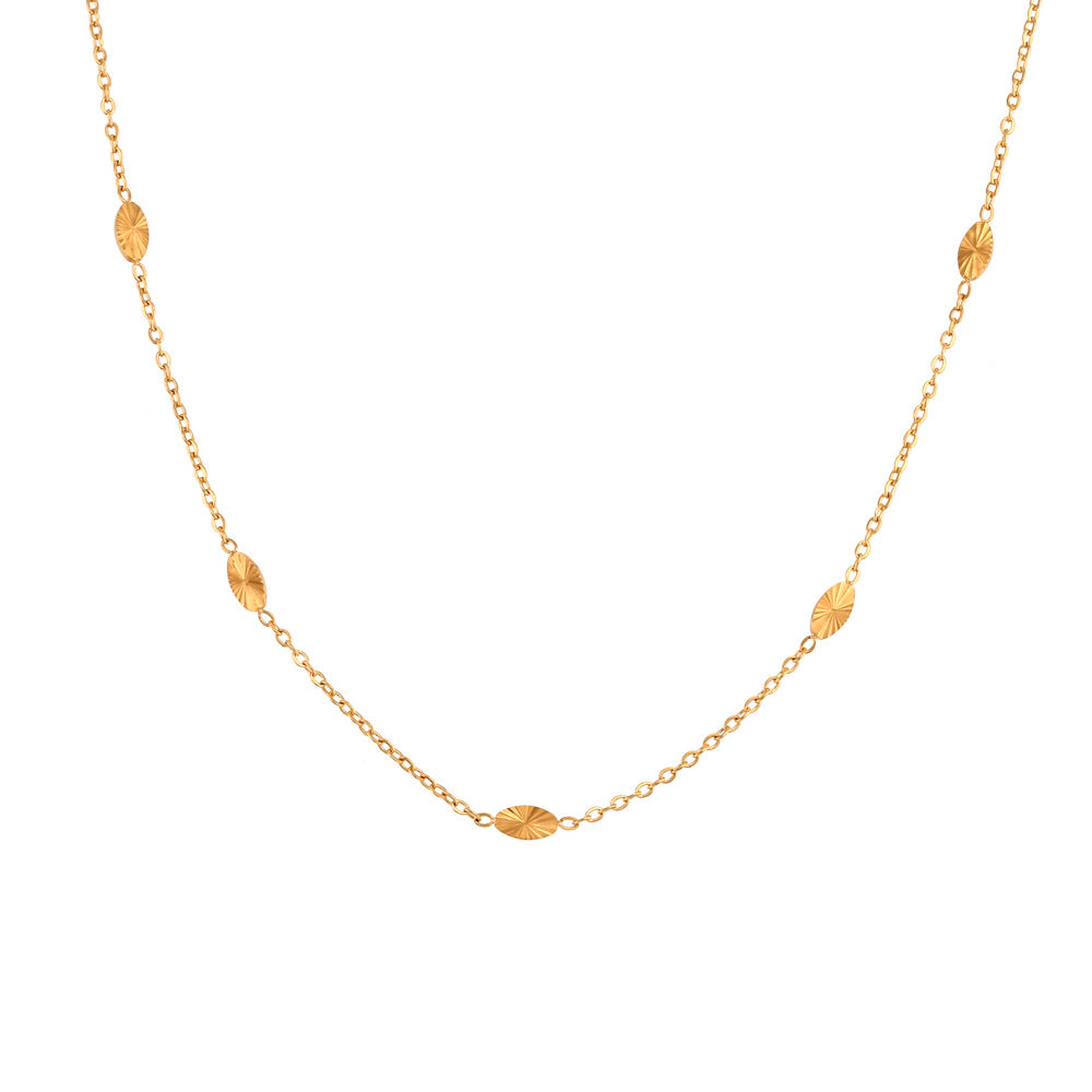 Ins Fashion Simple And Light Luxury Clavicle Chain Jewelry Stainless Steel Plated 18K