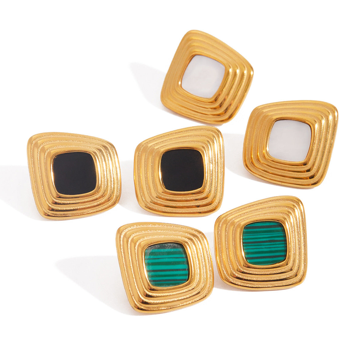 Stainless Steel Resin Light Luxury Titanium Steel Earrings