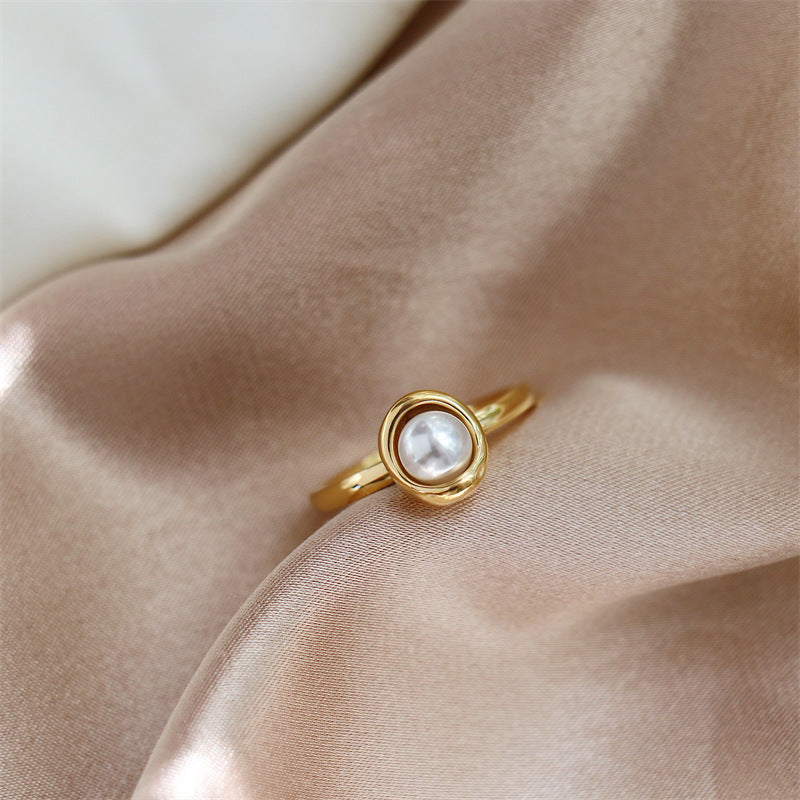 Womens Vintage Double-Layer 18K Gold-Plated Ring