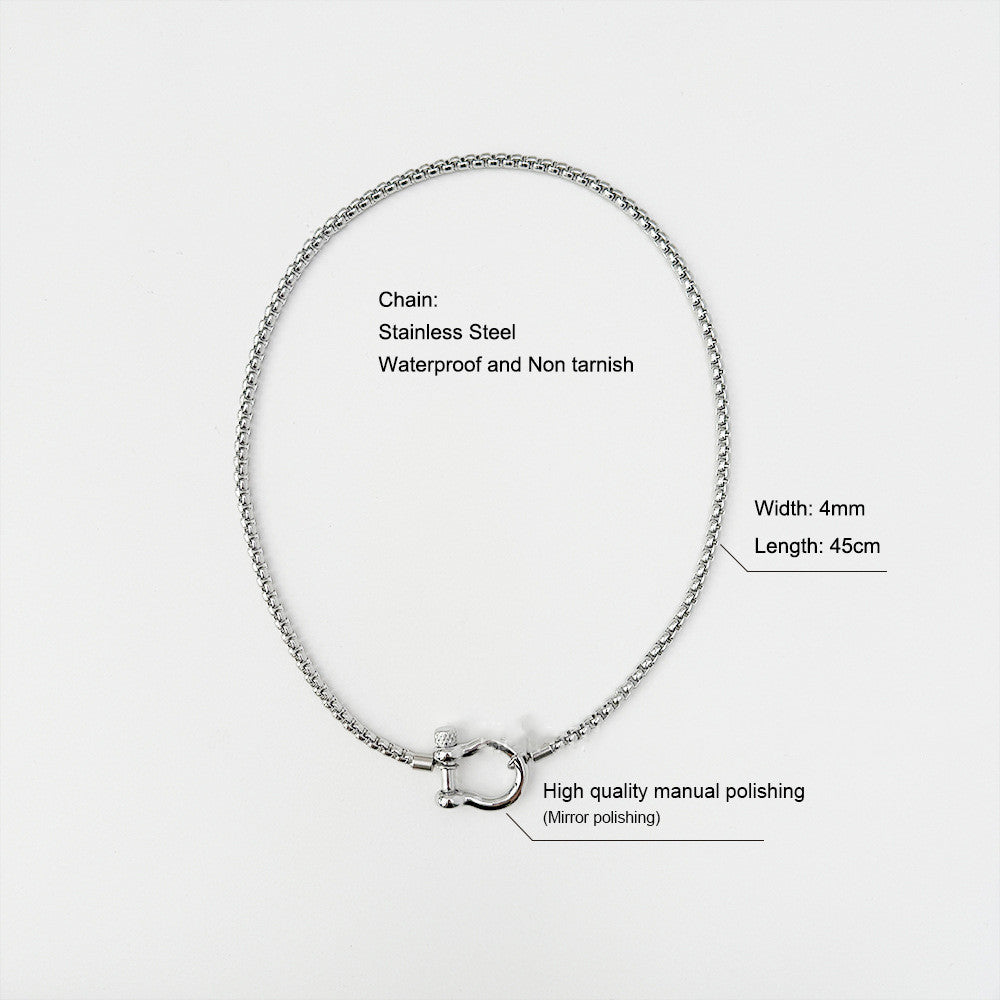 18K Gold High Polished Stainless Steel Necklace