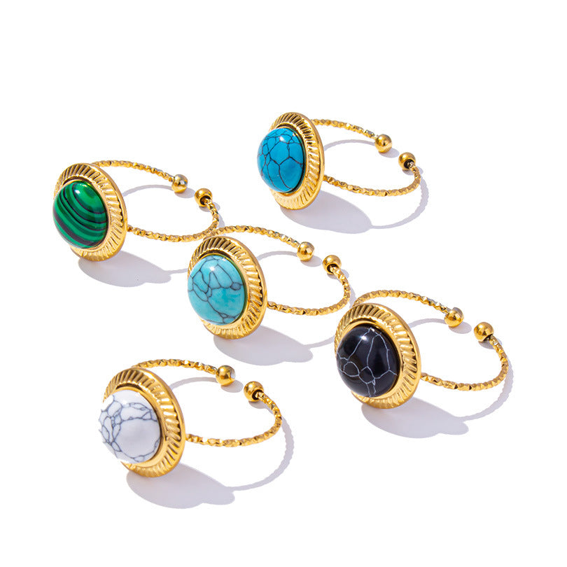 Stainless Steel Ring Titanium Steel Geometric Western Style