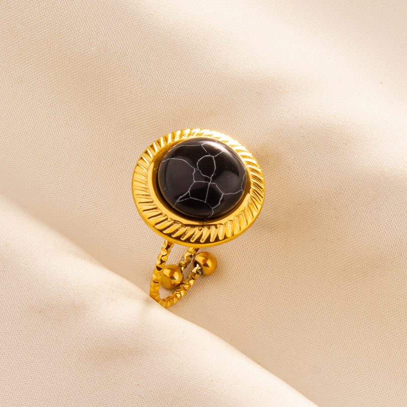 Stainless Steel Ring Titanium Steel Geometric Western Style