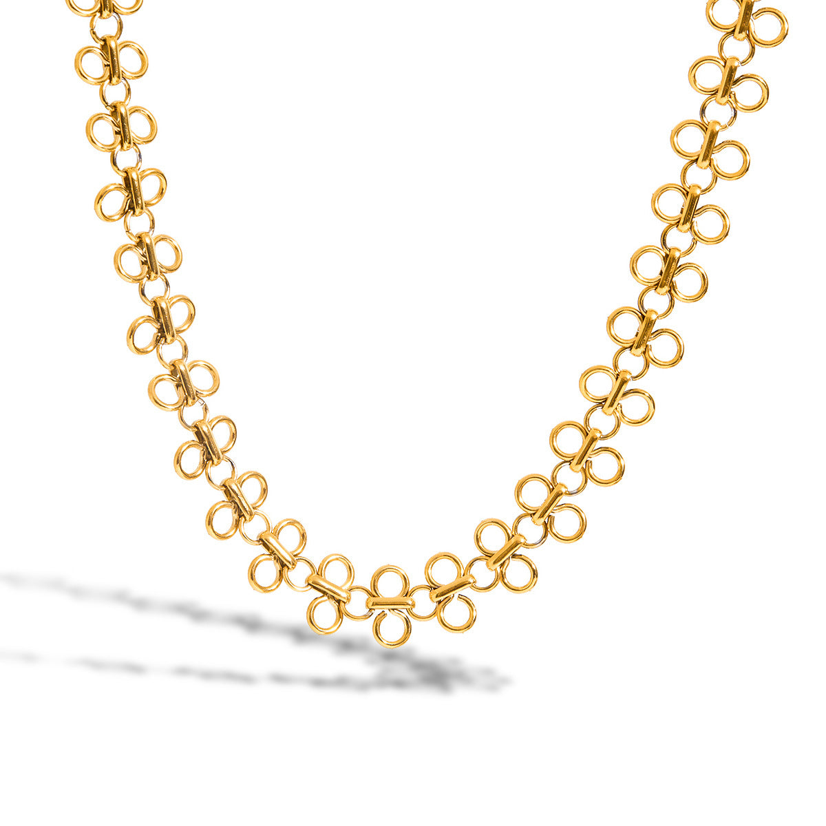 Titanium Steel Four-Leaf Clover Sophisticated Collarbone Chain Titanium Steel Necklace