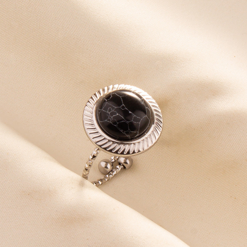 Stainless Steel Ring Titanium Steel Geometric Western Style