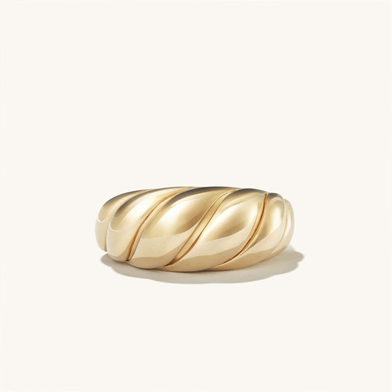 Stainless Steel Ring Gold Plated Couple Index Finger Ring