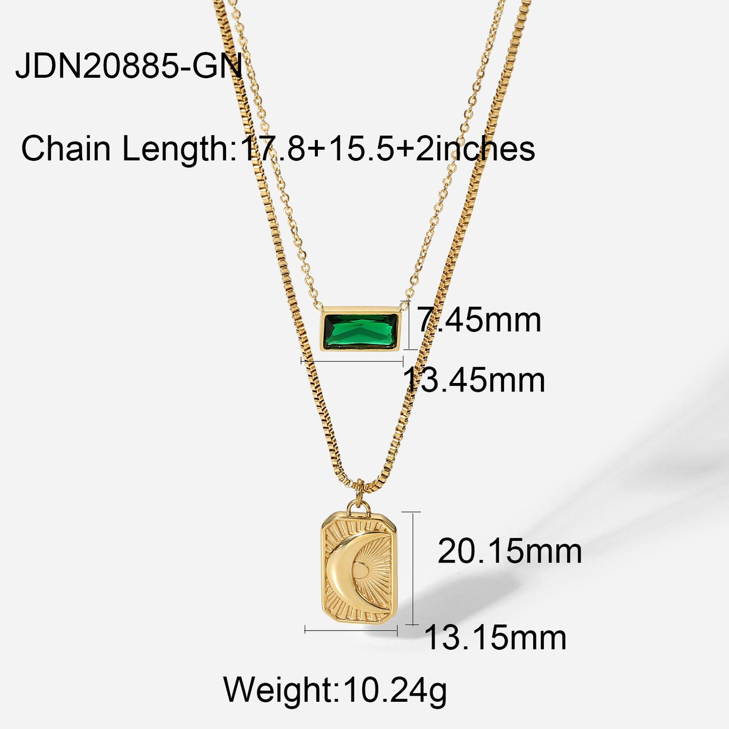 French New Vintage 14K Gold Stainless Steel Necklace