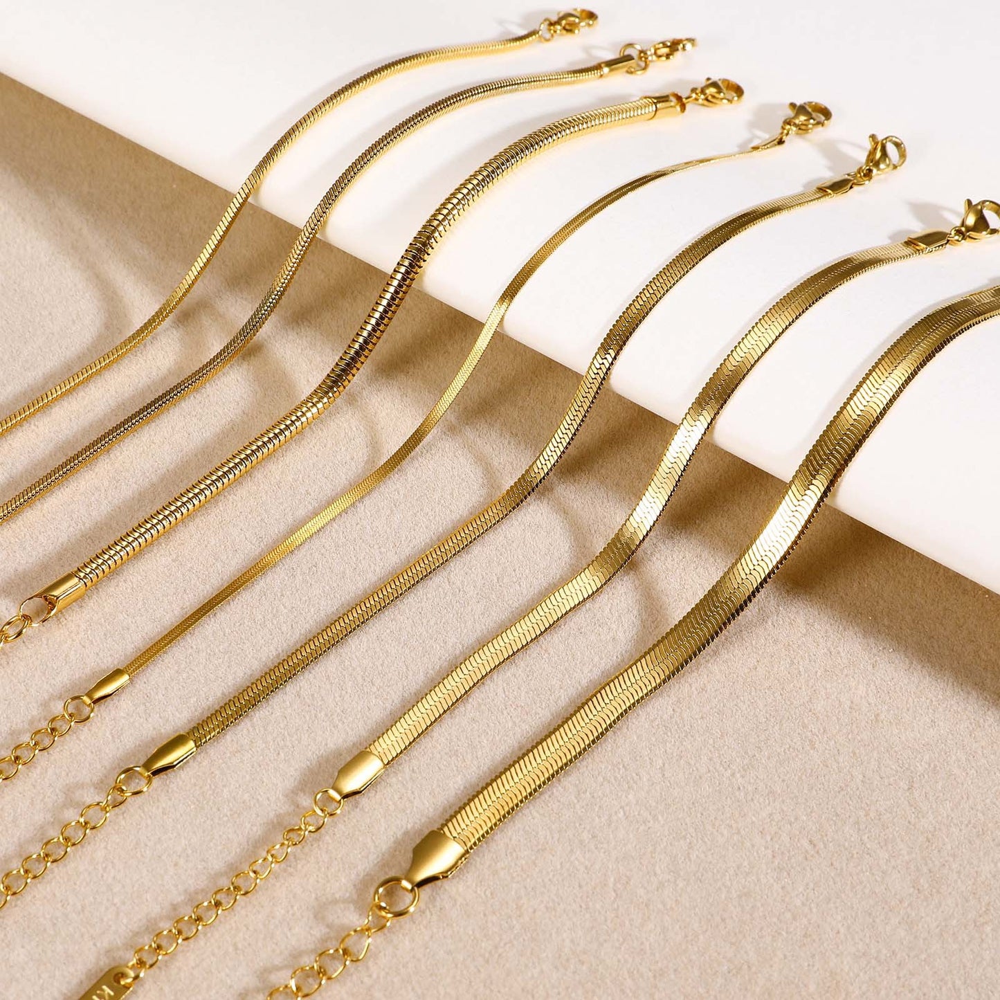 Stainless Steel Bracelet 18K Gold Women's Blade Chain