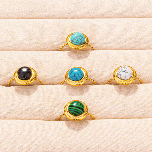 Stainless Steel Ring Titanium Steel Geometric Western Style